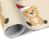 Papier Cadeau Ours colorés Joyeux Noël Animaux d'hiver Ours (Coin rond)