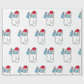 Papier Cadeau OURS COUPÉ AVEC MASQUE ET papier enveloppant SANIT (Plat)