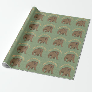 Papier Cadeau Ours CUB Brown de région boisée de joyeux
