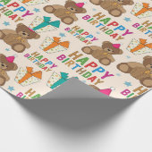 Papier Cadeau Ours d'anniversaire (Coin)
