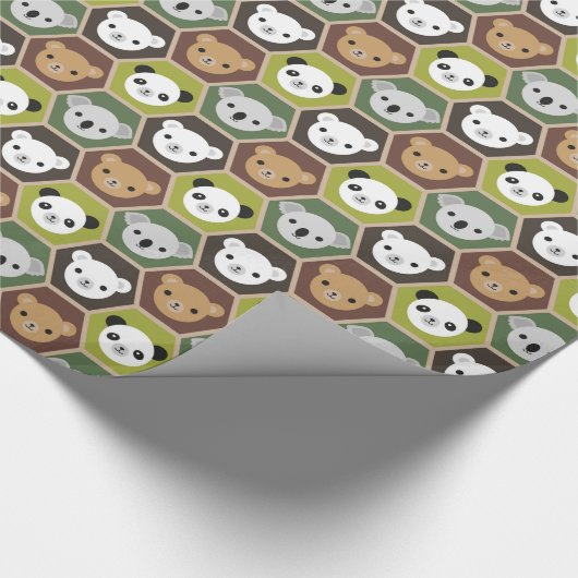 Papier Cadeau Ours d'automne de Kawaii (Coin)