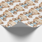 Papier Cadeau Ours de bébé avec bouteille (Coin)