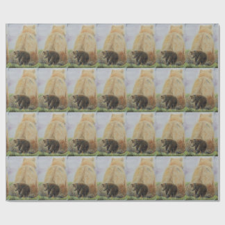 Papier Cadeau Ours de bébé avec maman Bear