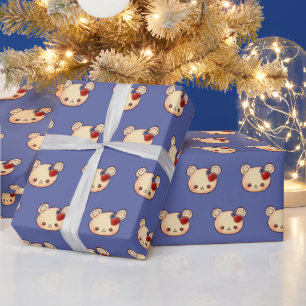 Papier Cadeau Ours de dessert fraise myrtille Kawaii Mignon