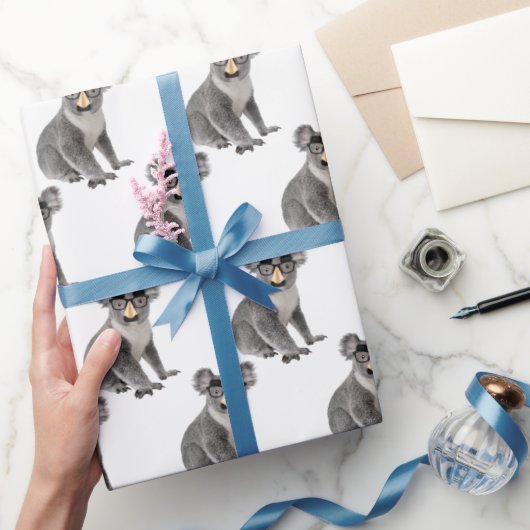 Papier Cadeau Ours de Koala avec lunettes de Groucho (Cadeaux)