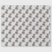 Papier Cadeau Ours de Koala avec lunettes de Groucho sur Pois (Plat)