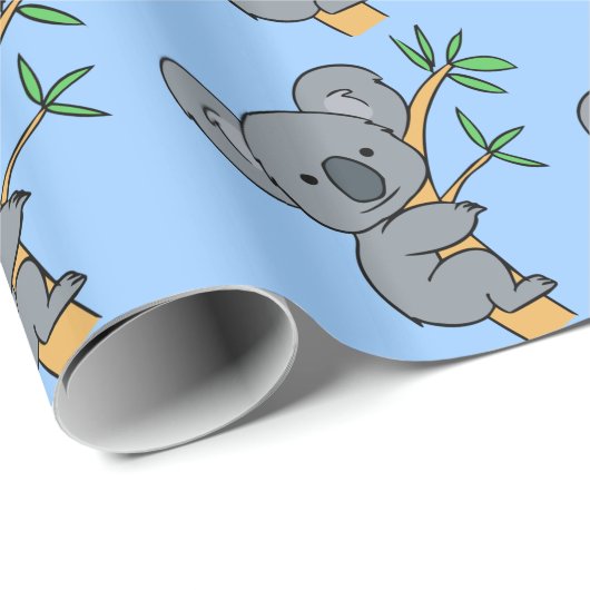 Papier Cadeau Ours de koala mignon (Coin rond)