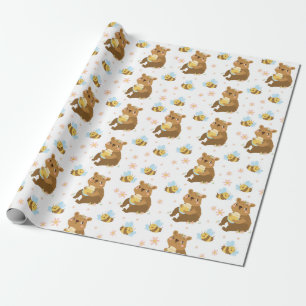 Papier Cadeau Ours de miel adorables