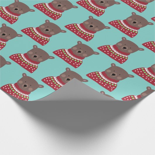 Papier Cadeau Ours de Noël (Coin)