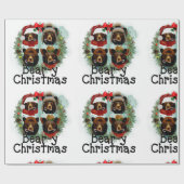 Papier Cadeau Ours de Noël (Plat)