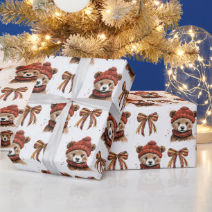 Papier cadeau Ours de Noël d'hiver