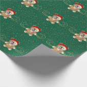 Papier Cadeau Ours de Noël doré (Coin)