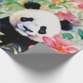 Papier Cadeau Ours de panda aquarelle (Coin)