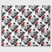 Papier Cadeau Ours de panda Noël (Plat)