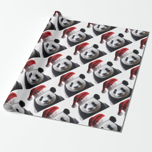 Papier Cadeau Ours de panda Noël (Déroulé)