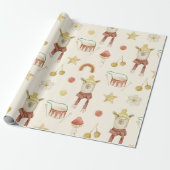 Papier Cadeau Ours de pépinière scandinave Boho (Déroulé)