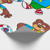 Papier Cadeau Ours de soccer jouant au football en tenue sportiv