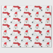 Papier Cadeau Ours de vacances d'hiver (Plat)