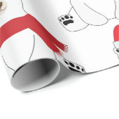 Papier Cadeau Ours de vacances d'hiver (Coin rond)