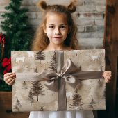 Papier Cadeau Ours d'hiver Brown Russe