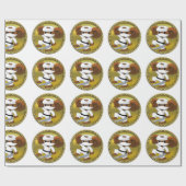 Papier Cadeau Ours drôle mignon de Cheburashka de bande dessinée (Plat)