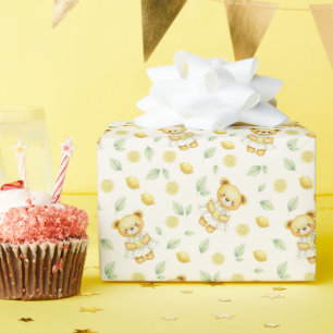 Papier Cadeau Ours en citron mignon et motif transparent de limo