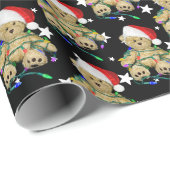 Papier Cadeau Ours En Jeu De Noël (Coin rond)