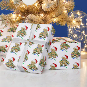 Papier Cadeau Ours En Jouet De Noël En Lumière