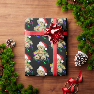 Papier Cadeau Ours En Jouet De Noël En Lumière