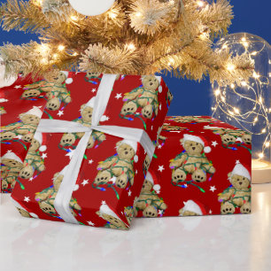 Papier Cadeau Ours En Jouet De Noël En Lumière