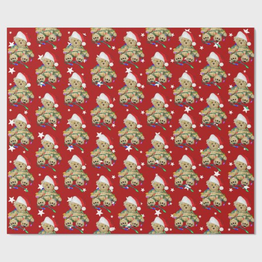 Papier Cadeau Ours En Jouet De Noël En Lumière (Plat)