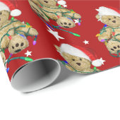 Papier Cadeau Ours En Jouet De Noël En Lumière (Coin rond)