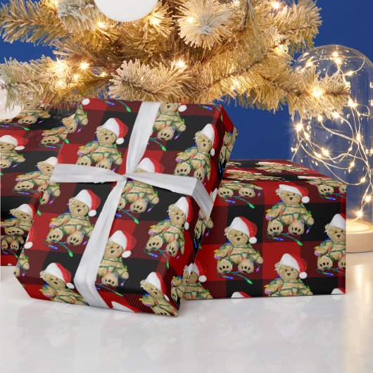 Papier Cadeau Ours En Jouet De Noël En Lumière (Vacances)