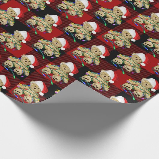 Papier Cadeau Ours En Jouet De Noël En Lumière (Coin)