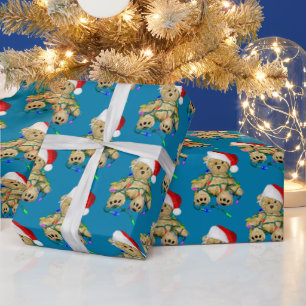 Papier Cadeau Ours En Jouet De Noël En Lumière