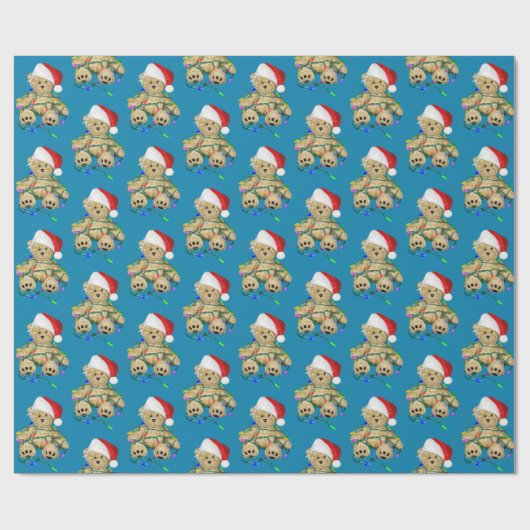 Papier Cadeau Ours En Jouet De Noël En Lumière (Plat)