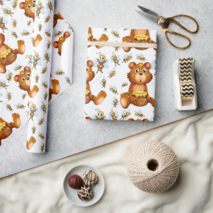 Papier Cadeau Ours en miel