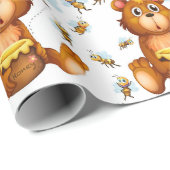 Papier Cadeau Ours en miel (Coin rond)