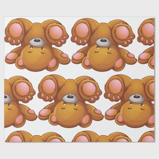 Papier Cadeau Ours en peluche à l'envers (Plat)