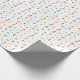 Papier Cadeau Ours en peluche avec ballons 