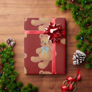 Papier Cadeau Ours en peluche de Noël