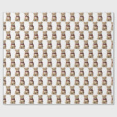Papier Cadeau Ours En Teddy Avec Écharpe (Plat)