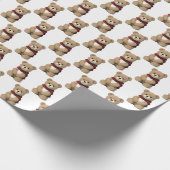 Papier Cadeau Ours En Teddy Avec Écharpe (Coin)