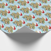 Papier Cadeau Ours En Teddy Dans Les Lumières De Noël En Tangue (Coin)