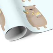 Papier Cadeau Ours et abeilles (Coin rond)