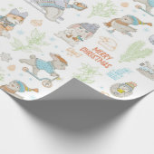 Papier Cadeau Ours Et Amis Motif Noël (Coin)