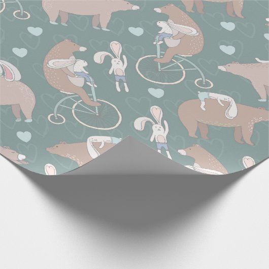 Papier Cadeau Ours et lapin (Coin)