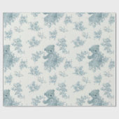 Papier Cadeau ours et lapin en toile française (Plat)