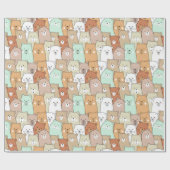 Papier Cadeau Ours et ours (Plat)