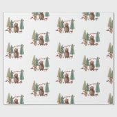 Papier Cadeau Ours et souris des animaux des bois (Plat)